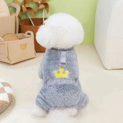 Roupa para Pets com Coroa Bordada e Alça para Guia