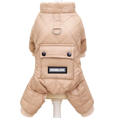 Macacão Puffer Térmico com Punhos Elásticos para Cães e Gatos