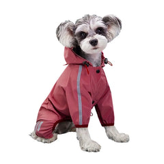Macacão Impermeável Pet com Capuz Cores Diversas para Dias de Chuva