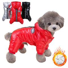 Macacão Puffer Ultra Térmico com Forro de Pelúcia para Cães e Gatos