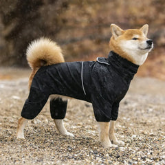 Macacão de Chuva para Cães Full Body com Faixas Refletivas