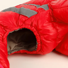 Colete Puffer Neon Pink com Faixas Reflectivas para Cães e Gatos