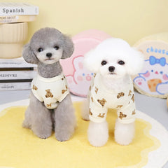 Macacão Malha Estampado Ursos com Punhos Elásticos para Cães