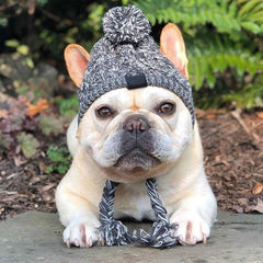 Gorro Para Cachorro Em Tricô Com Pompom E Protetor De Orelhas