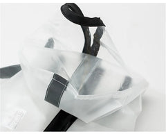 Capa de Chuva Pet Full Body Transparente com Capuz Ajustável