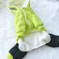 Macacão Para Cachorro Verde Neon Com Capuz E Detalhe Refletivo