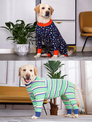Macacão Pet Estampado Animal Print com Punhos Elásticos e Zíper Frontal para Cães Grandes