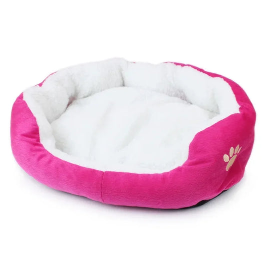 Cama Pet Colorida com Estampa de Patinha e Pelúcia Interna