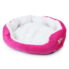 Cama Pet Colorida com Estampa de Patinha e Pelúcia Interna