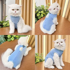 Roupa Pós-Cirúrgica para Gatos Colorida Confortável e Respirável