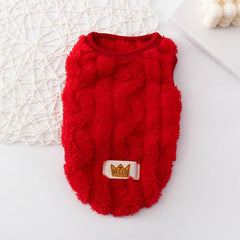 Suéter Tricot Pet para Cães e Gatos Malha Grossa com Forro Aveludado