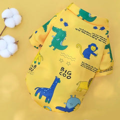 Regata Estampada Frutas em Malha de Algodão para Cães e Gatos