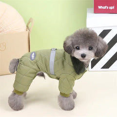 Macacão Puffer Térmico com Punhos Elásticos para Cães e Gatos
