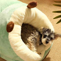 Cama Caverna de Pelúcia para Cães e Gatos — Capa Removível