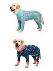 Macacão Pet Estampado Animal Print com Punhos Elásticos e Zíper Frontal para Cães Grandes
