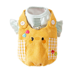 Roupa Pet Estilo Jardineira Colorida com Detalhes em Patchwork Fofo