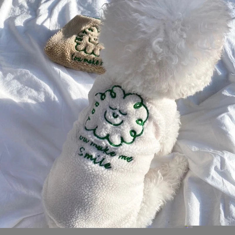 Colete Para Cachorro Felpudo Com Bordado