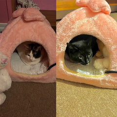 Casinha Pet com Laço Decorativo Estilo Fofo e Forro Térmico