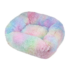 Cama Donut Pet Antiestresse Pelúcia Lavável Diversas Cores