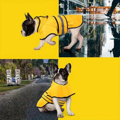 Capa de Chuva Amarela Bidirecional para Cães — Dupla Camada
