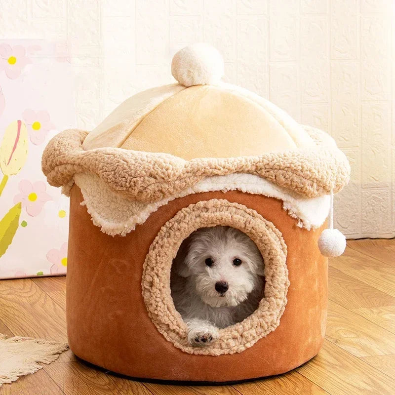 Caminha Sorvete Para Cachorro e Gatos Marrom / P 50X50CM C - CAMA - 03