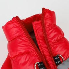 Colete Puffer Neon Pink com Faixas Reflectivas para Cães e Gatos