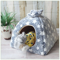 Casinha Pet com Laço Decorativo Estilo Fofo e Forro Térmico