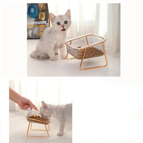 Tigela Dupla Transparente para Gatos e Cães - DuoPet