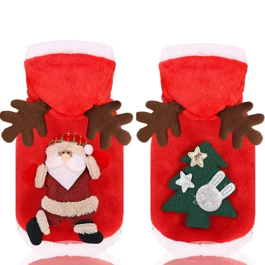 Fantasia de Natal para Cães Pequenos — Casaco Rena e Noel
