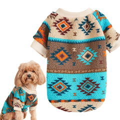 Camiseta Pet Étnica com Padrão Geométrico e Acabamento Macio