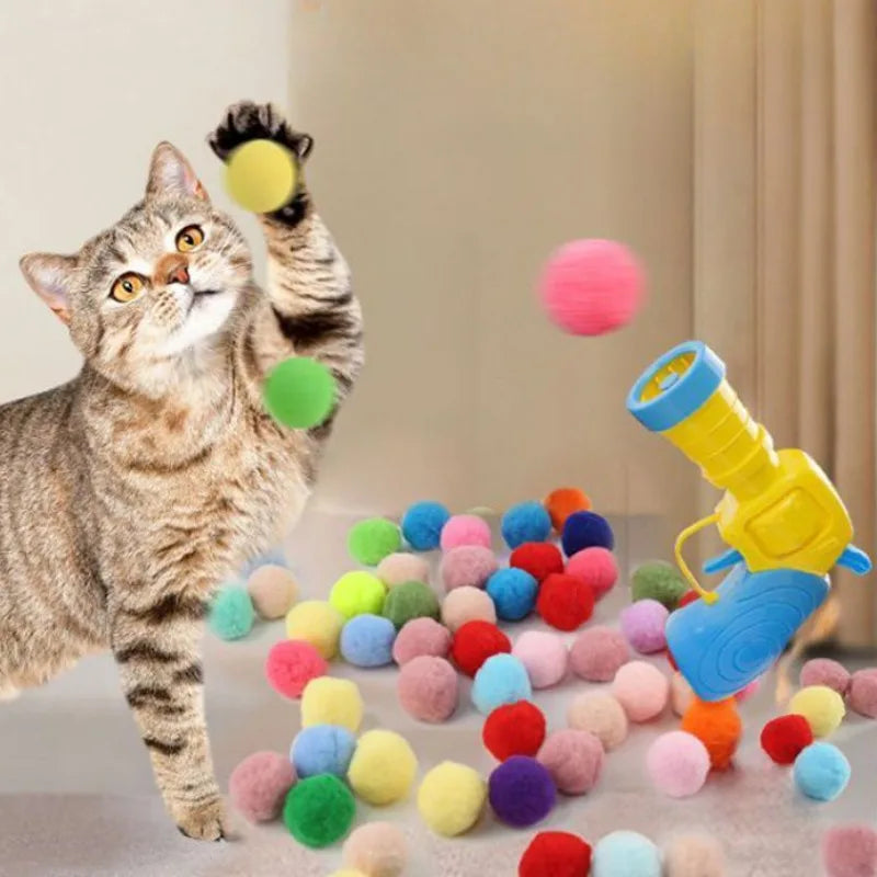 Lançador de Bolas para Gatos Luna LN583 20 Bolas + Disparador lancador P6