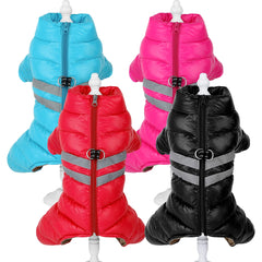 Colete Puffer Neon Pink com Faixas Reflectivas para Cães e Gatos
