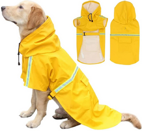 Capa de chuva para cachorros com faixa refletiva DryPet