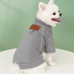 Suéter Polo Pet em Tecido Antipilling com Argola para Guia para Cães e Gatos