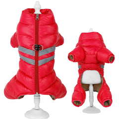 Colete Puffer Neon Pink com Faixas Reflectivas para Cães e Gatos