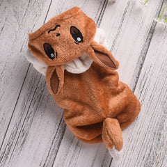 Macacão Plush para Cães Estilo Animal com Forro Aveludado