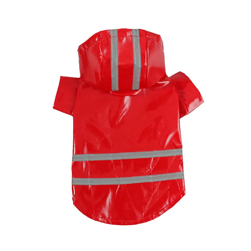 Capa de Chuva Impermeável para Cachorros com Faixa Refletiva e Capuz