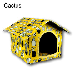 Casinha Estampada para Cachorros e Gatos Dobrável e Confortável