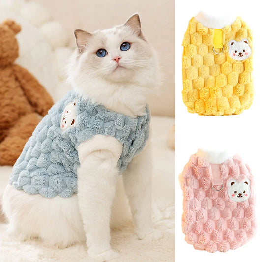 Suéter Para Gato Em Tricô Com Bordado De Bichinho Fofo