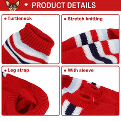 Roupa Pet Inverno com Listras e Estampa em Tricô Premium