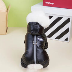 Macacão Puffer Full Body Impermeável com Capuz Acolchoado para Cães e Gatos