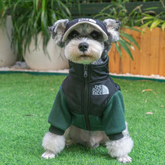 Jaqueta de Fleece para Cães com Capuz Ajustável e Zíper Frontal