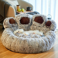 Cama Patinha Gigante para Cachorros e Gatos Pelúcia Acolhedora