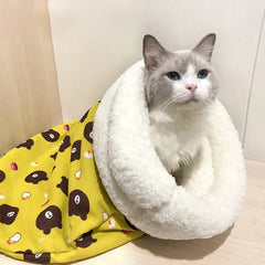 Cama Para Gato Estilo Saco De Dormir Com Forro Felpudo