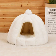 Cama Cabana Pet Formato Iglu com PomPom e Forro Peluciado