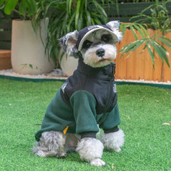 Jaqueta de Fleece para Cães com Capuz Ajustável e Zíper Frontal