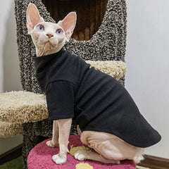 Blusa Para Gato Lisa Com Gola Alta E Tecido Macio