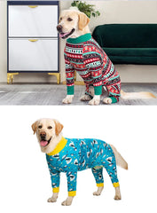 Macacão Pet Estampado Animal Print com Punhos Elásticos e Zíper Frontal para Cães Grandes