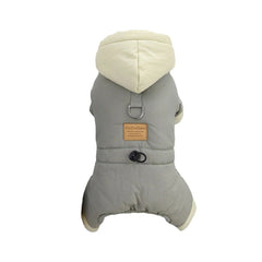 Macacão Inverno em Tecido Soft com Punhos Elásticos e Capuz para Cães e Gatos