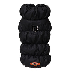 Casaco Puffer Para Cachorro Com Gola Alta E Fecho Frontal